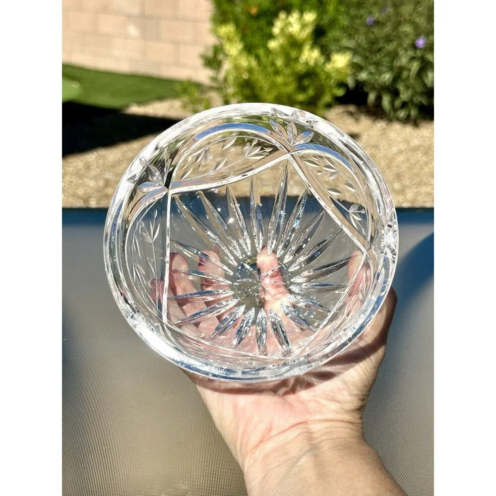 Gorham Hand Cut Crystal Lidded Candy Bowl Victorias Garden 7 ½”H Vintage Poland